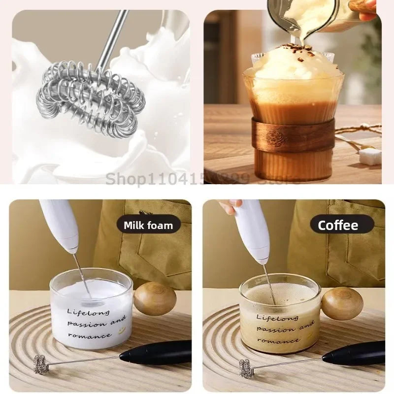 USB Handheld Milk Frother Electric Whisk for Coffee & Cappuccino