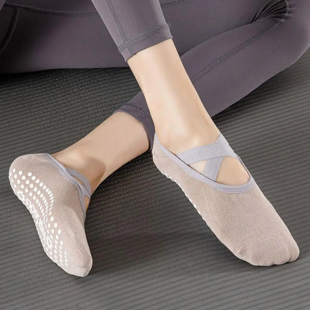 Anti-Slip Yoga Socks for Women - Breathable Backless Grip Socks for Ballet, Pilates, Barre & Dance Non-Skid Sports Socks Peaceful Pleasures Health and Wellness