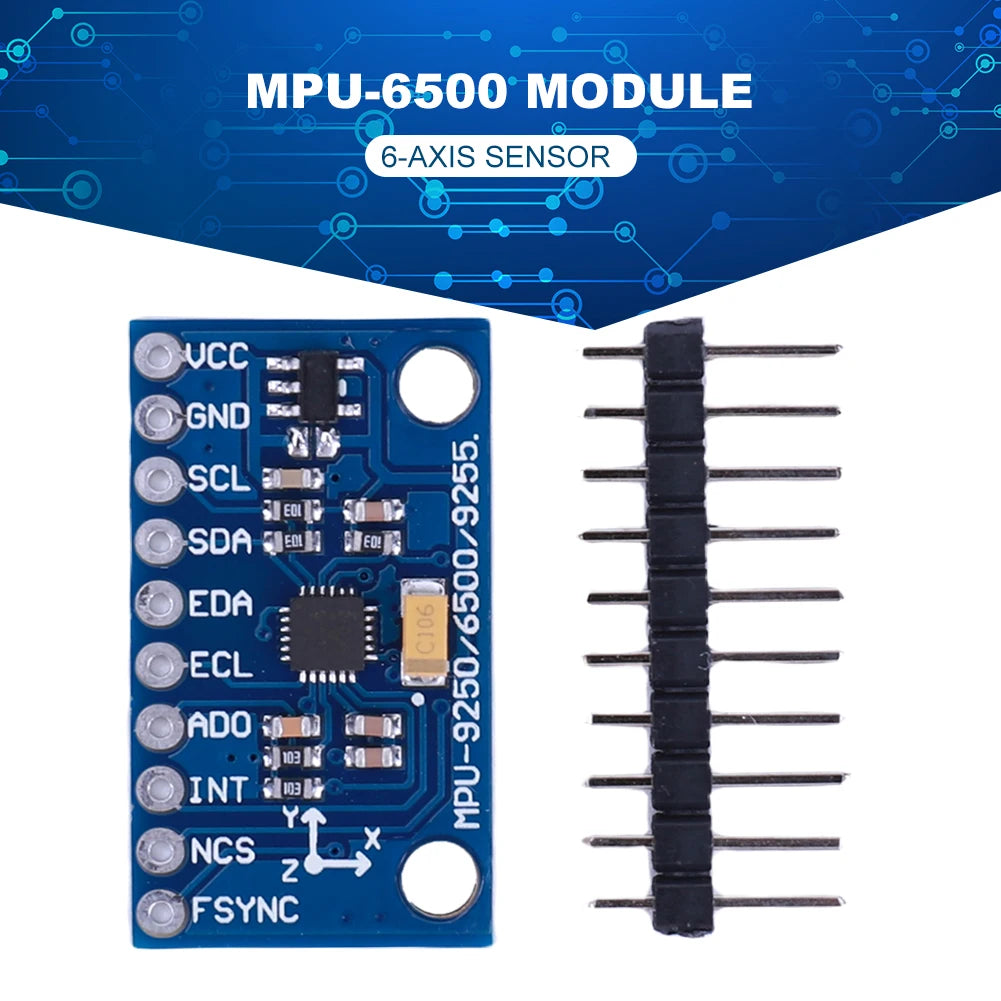MPU6500 6-Axis Gyroscope Accelerometer Sensor Module IIC I2C SPI GY-6500 6-axis Attitude Gyro Sensor Replace MPU6050 for Arduino Peaceful Pleasures Health and Wellness