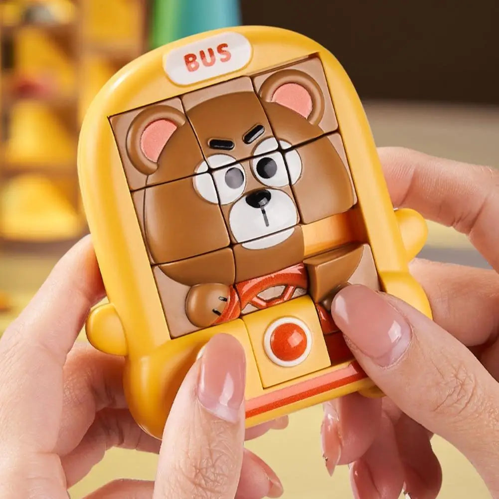 Sliding Puzzle Toy Animal Pattern Slide Block Game Portable