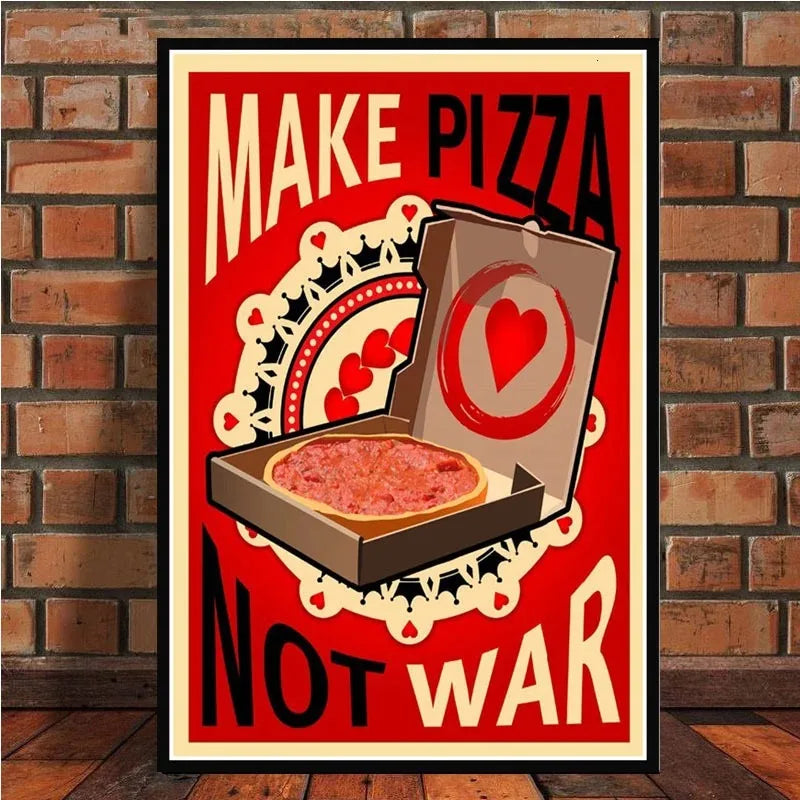 Make Art Not War Pop Bar Art Painting Retro Vintage Poster And Prints Wall Art Canvas Wall Pictures For Living Room Home Decor Peaceful Pleasures Health and Wellness