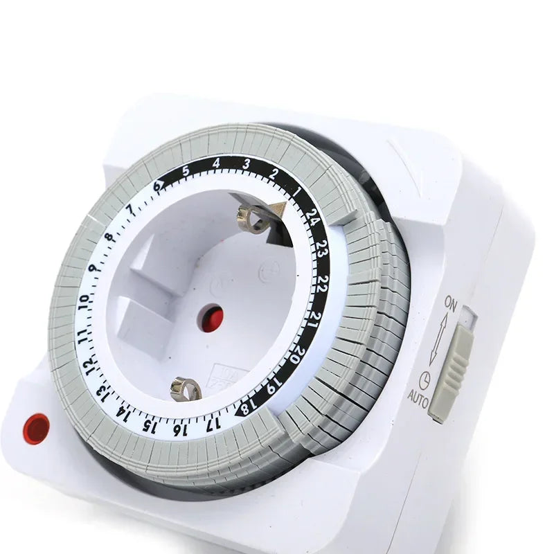 EU Plug 24 Hours Timer Switch Mechanical Smart Countdown Switch Socket Indoor Automatic Power-off Cycle Timing Switch Socket Peaceful Pleasures Health and Wellness