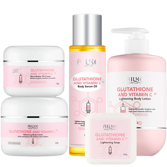 AILKE Glutathione Vitamin C Brightening Body Skin Care Set Brightening Body Set Peaceful Pleasures Health and Wellness