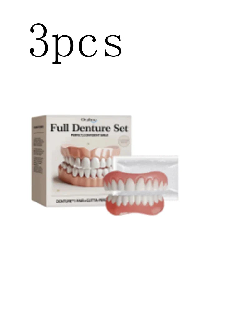 Silicone Snap-On Veneers – Upper & Lower False Teeth Whitening