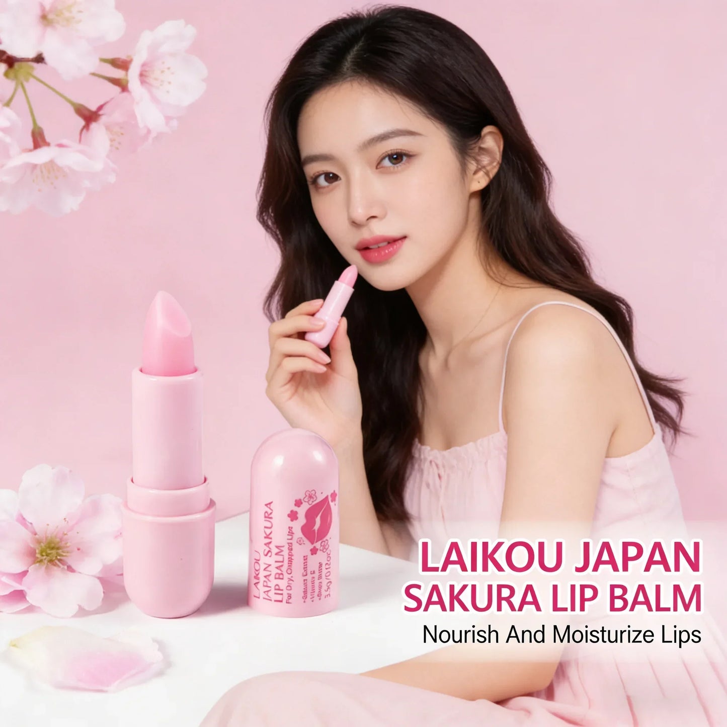 LAIKOU Sakura Lip Balm – Hydrating & Nourishing 3.5g Peaceful Pleasures Health and Wellness