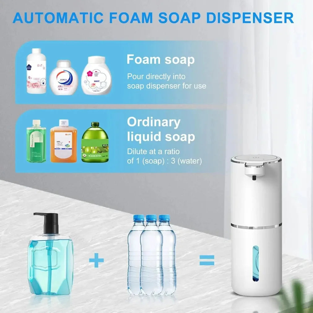 Touchless Foaming Soap Dispenser 380ml USB Rechargeable