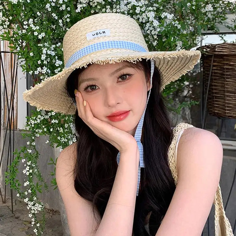 Women's Foldable Straw Sun Hat – Large Brim UV Protection
