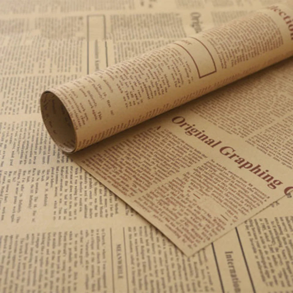 Vintage Newspaper Kraft Gift Wrapping Paper – 50x70cm Sheet