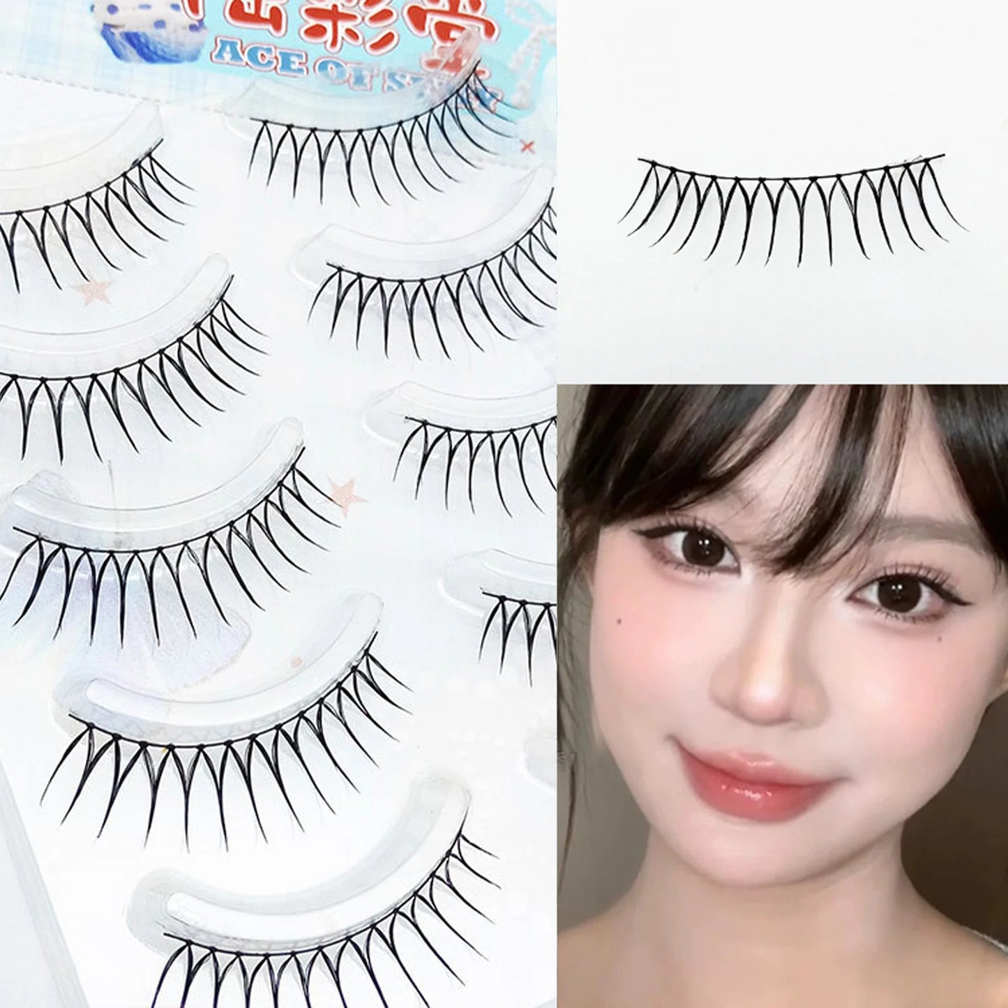 5 Pairs Natural Wispy False Eyelashes | Korean Strip Lashes