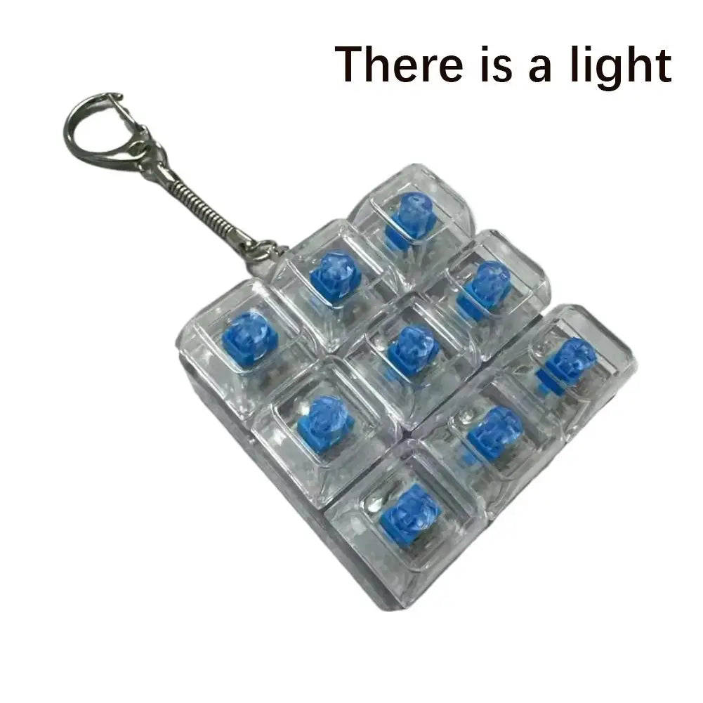 Light-Up 9-Button Fidget Keychain | Keyboard Key Toy Gift