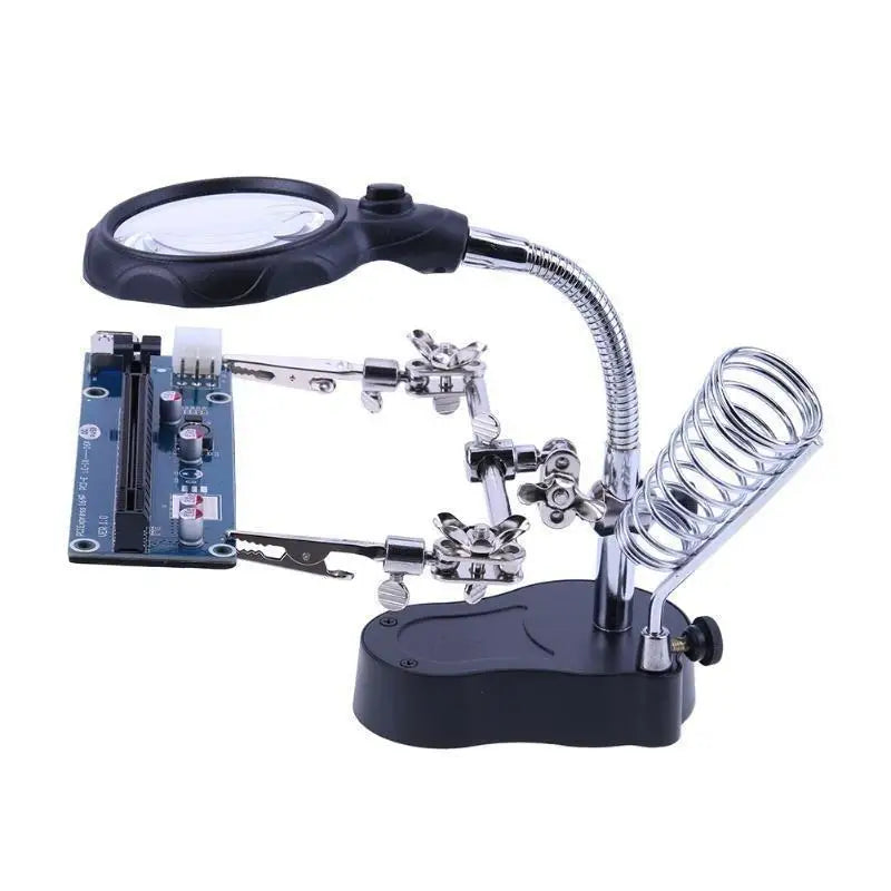 Desktop Magnifier Welding Magnifying Glass LED Holder Soldering