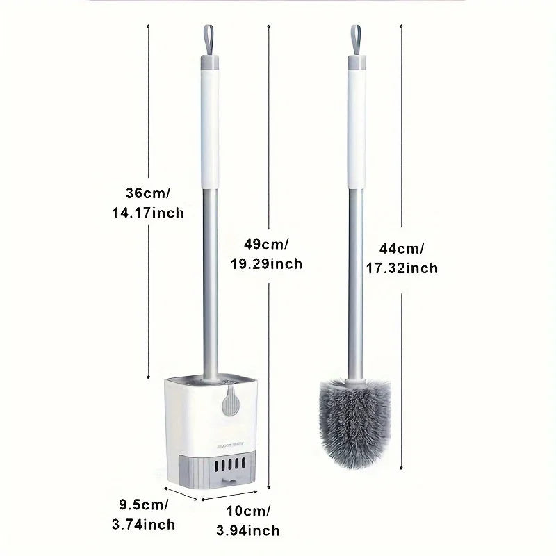 Wall-Mounted Toilet Brush Set with Flexible Long Handle Holder