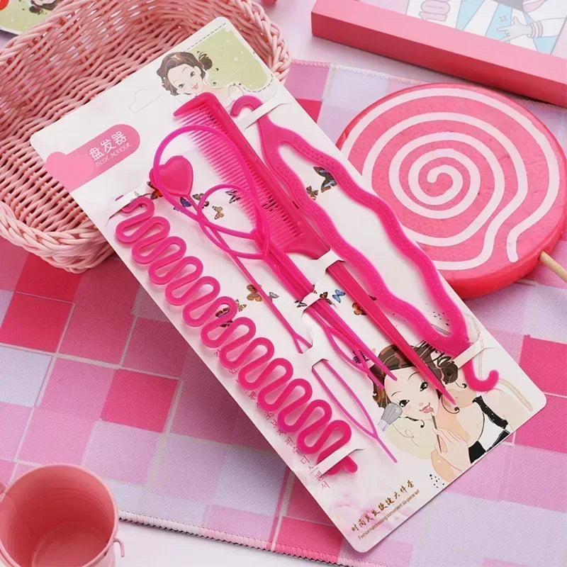 DIY Hair Braiding Kit – Twist Bun Clips & Styling Tools