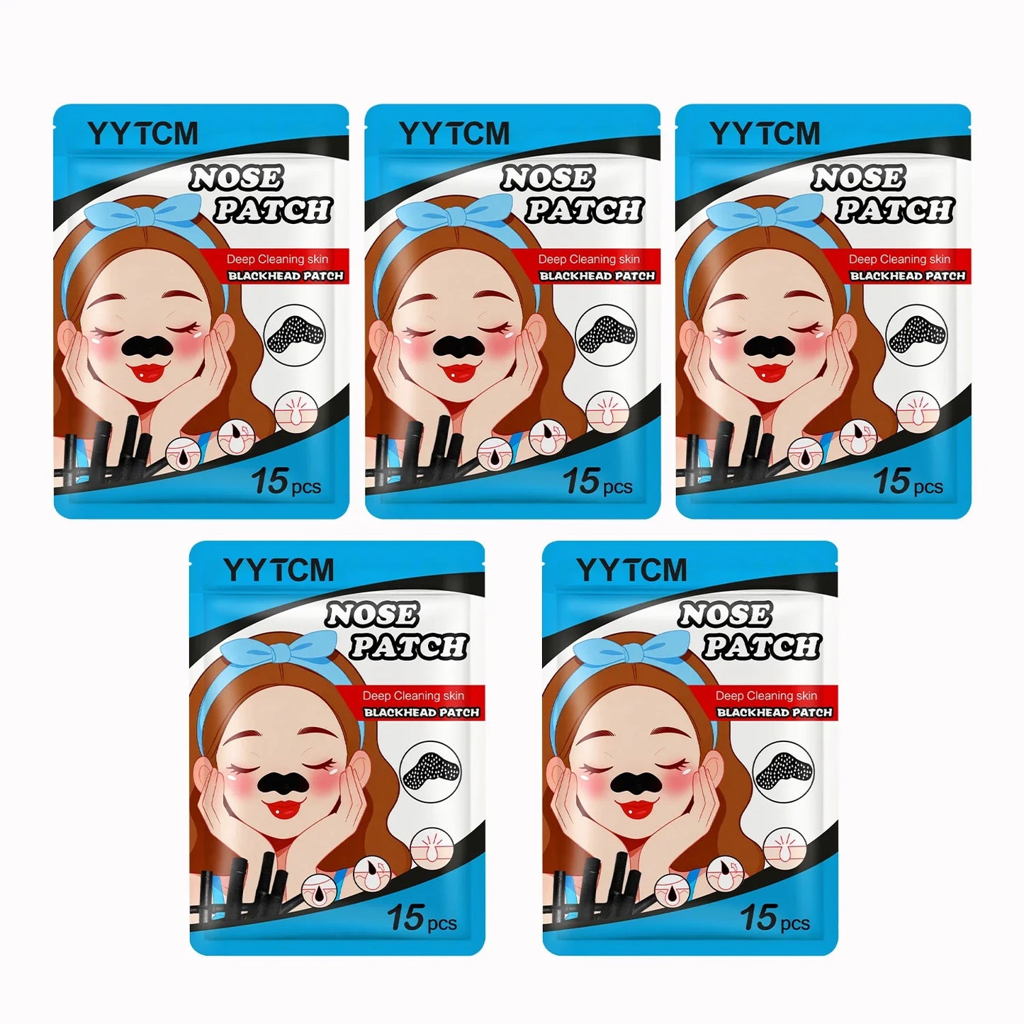 Charcoal Blackhead Nose Strips – Deep Pore Peel-Off Mask 15pk