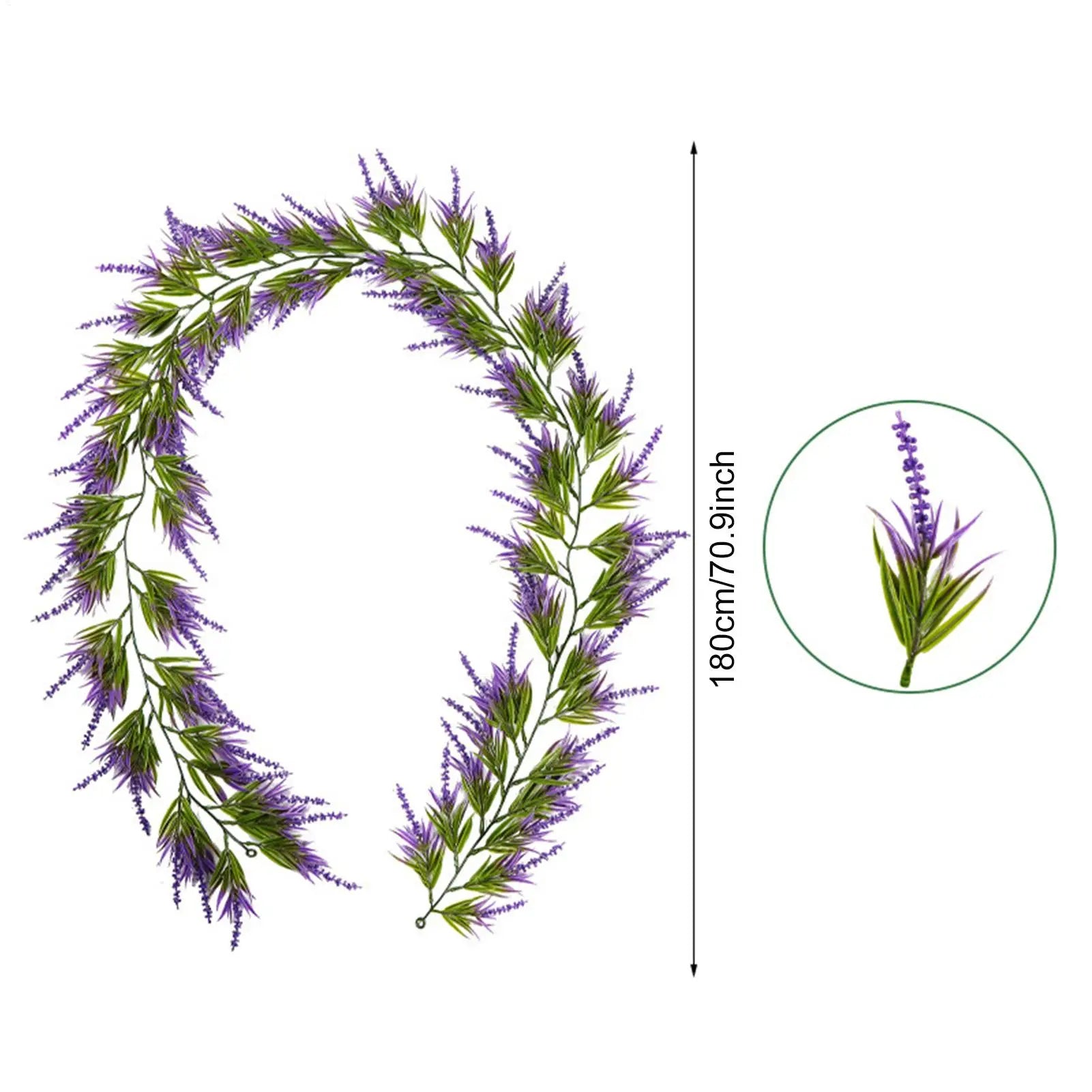 Lavender Garland 70.9" Artificial Floral Garland – Wedding & Party Artificial Flower Garland Peaceful Pleasures Health and Wellness