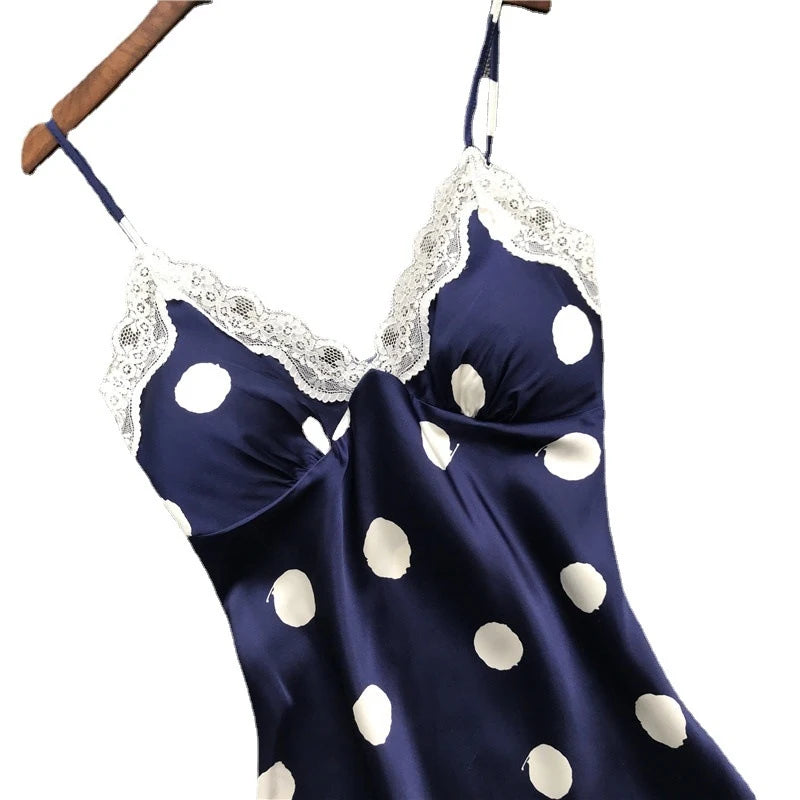 Faux Silk Polka Dot Baby Doll Lingerie | European Style