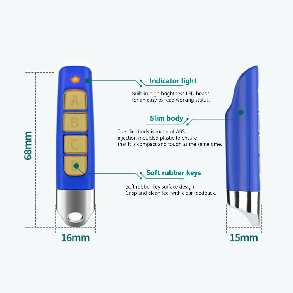 433MHz Remote Control Car Key Garage Door Opener Remote Control Duplicator Clone Cloning Code 4key Wireless Controller Receiver Peaceful Pleasures Health and Wellness