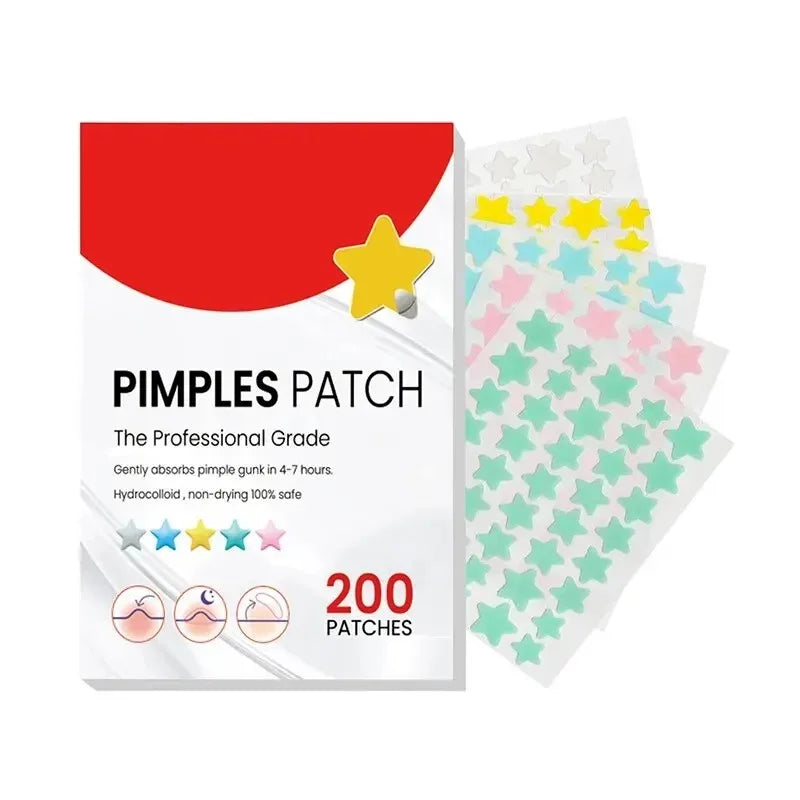 200pcs Star Acne Pimple Patches Colorful Breathable Removal Pimple Absorb Secretions Anti Infection Concealer Makeup Skin Care Peaceful Pleasures Health and Wellness 200 pcs