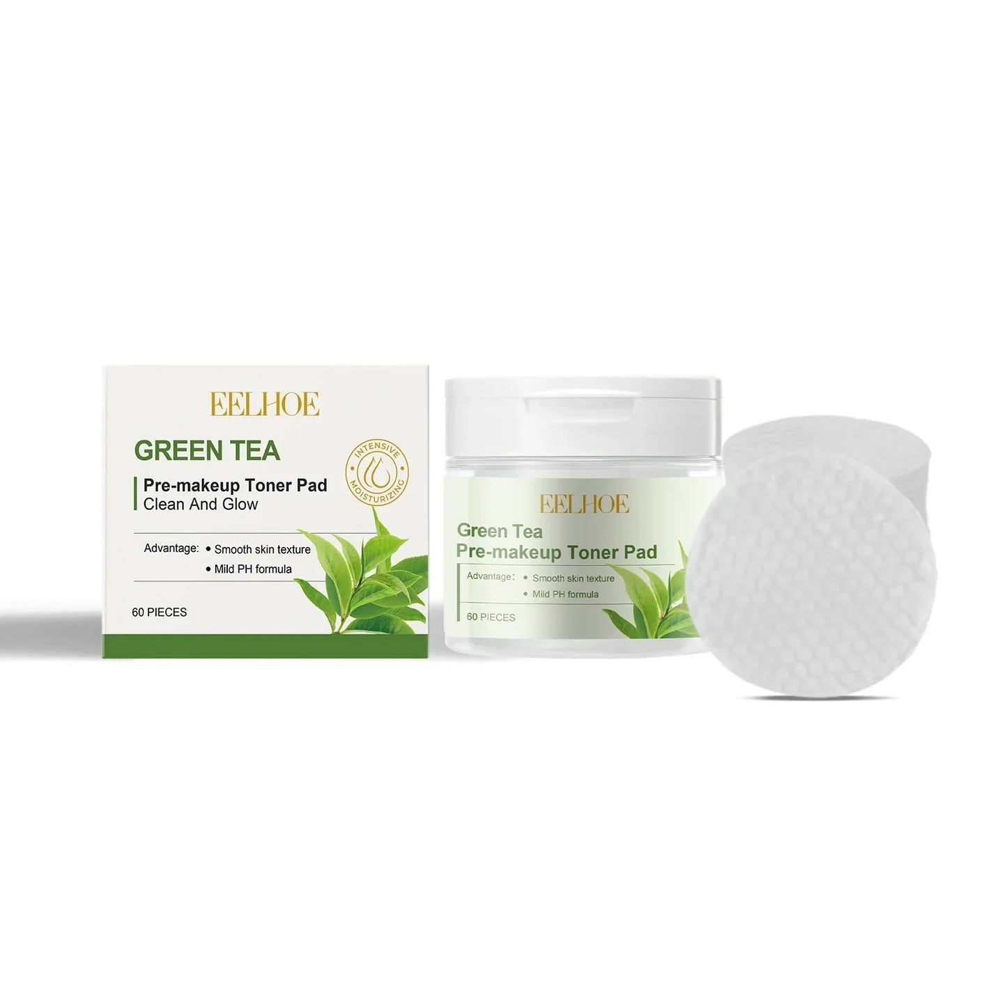 EELHOE Face Cotton Pads – Hyaluronic Acid Moisturizing Skin Care Peaceful Pleasures Health and Wellness Green Tea