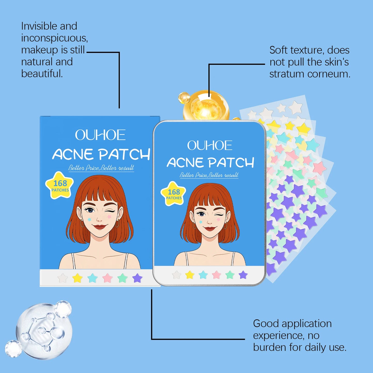 Star Shape Pimple Patches 168pc – Invisible Acne Stickers