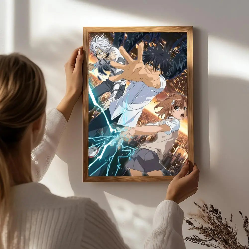 A Certain Magical Index Anime Poster – HD Waterproof Wall Art Anime Wall Poster Peaceful Pleasures Health and Wellness White8 30X40cmNoframe