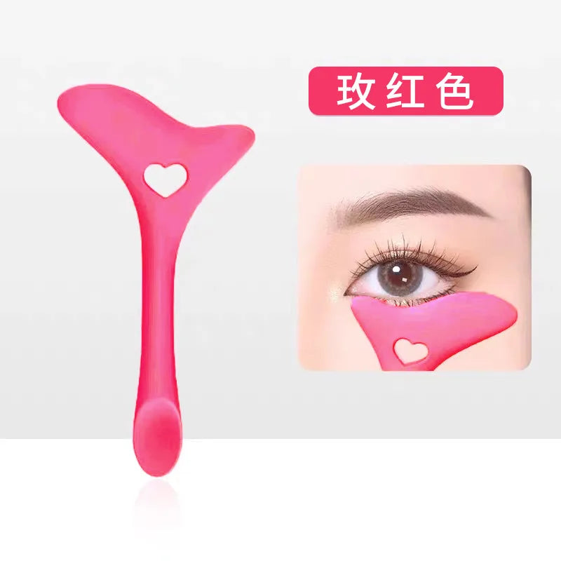 Color Silicone Eyeliner Tool Lip Brush Black Makeup Eyeliner Assistant Baffle for Precision Eye Makeup Application Peaceful Pleasures Health and Wellness RED