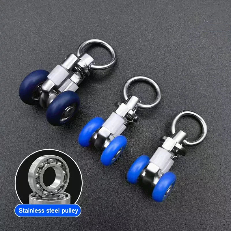 4pcs Twin Wheeled Mute Curtain Track Rollers Window Shower Sliding Glider Rail Carriers Peaceful Pleasures Health and Wellness