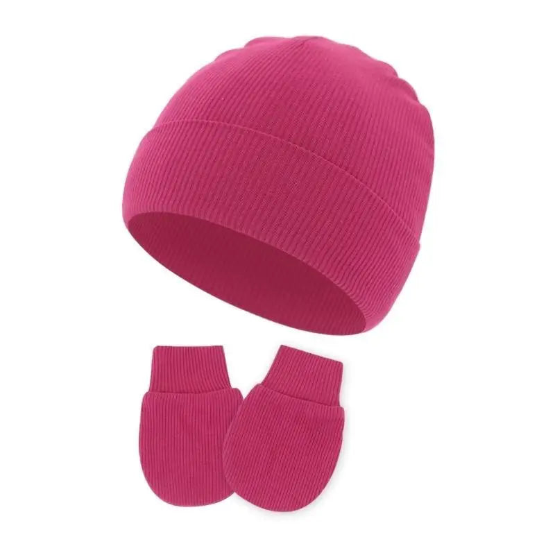 Newborn Baby Bonnet Hat & Anti-Scratch Gloves Set | 0–3 Month