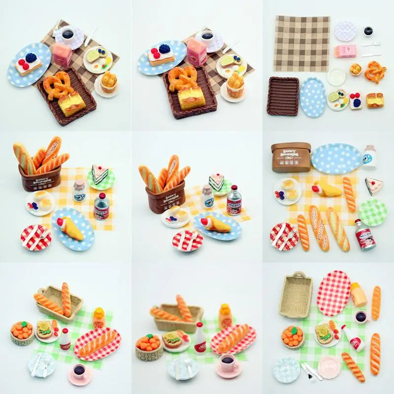 Dollhouse Miniature Breakfast Food Set – Dim Sum Bread Jam
