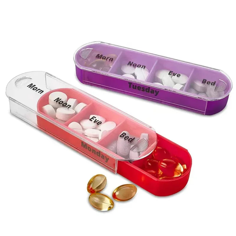 7-Day Weekly Pill Organizer | 28 Compartments AM/PM