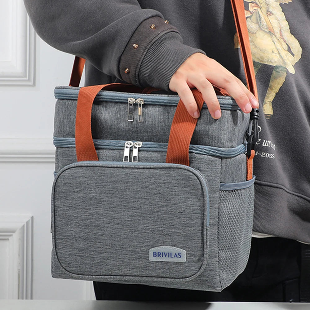 European And American Fashion Can Cross Body Thickened Lunch Insulation Bag With Large Capacity Business Lunch Bag Peaceful Pleasures Health and Wellness