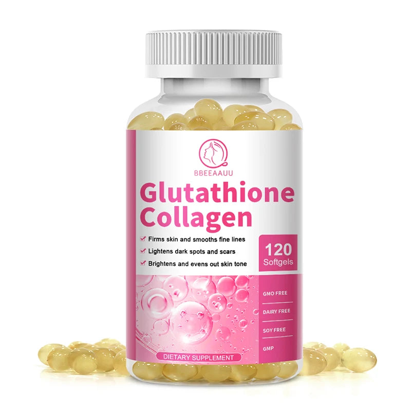 Collagen & Glutathione Capsules – Skin, Antioxidant & Liver Support Dietary Supplement Peaceful Pleasures Health and Wellness 120pcs 2bottles United States