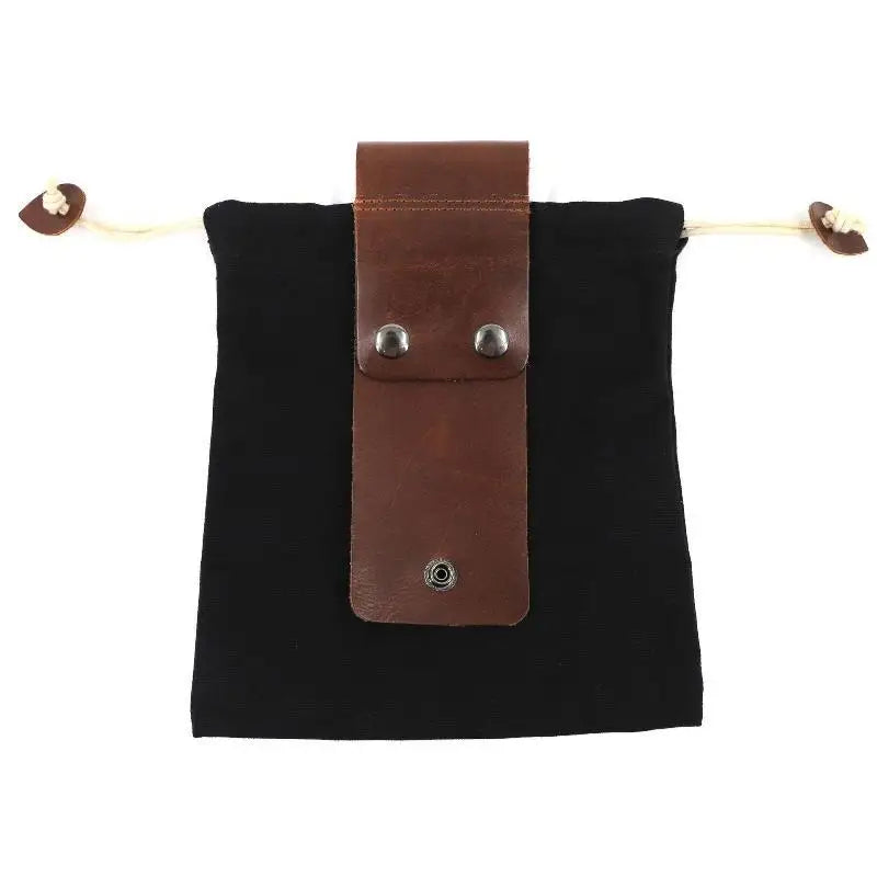 PU Leather Canvas Drawstring Belt Pouch | Outdoor Waist Bag