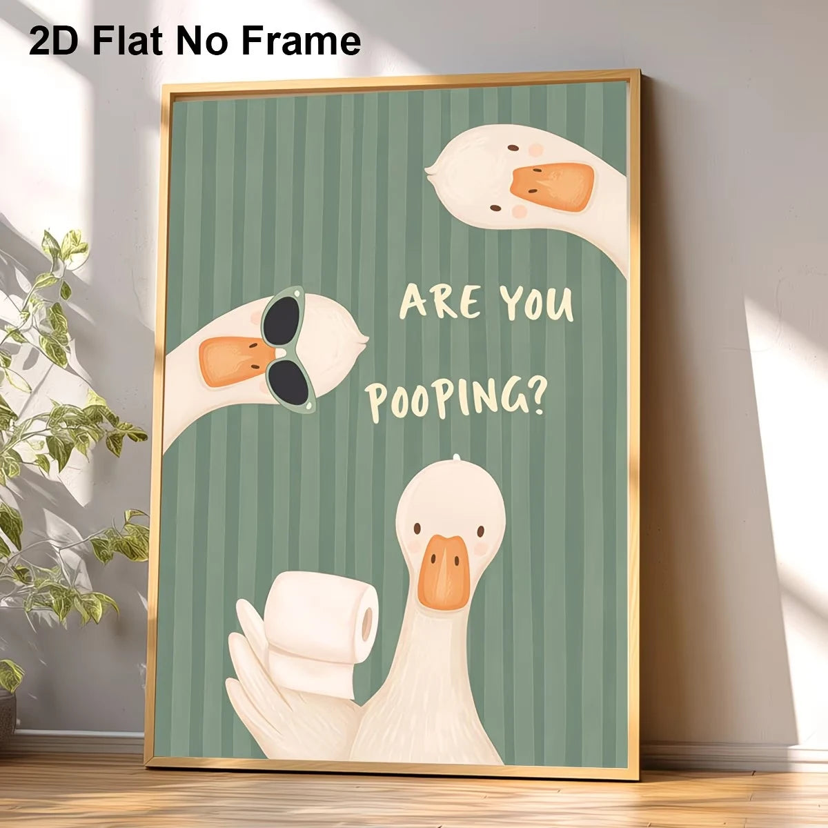 Modern Cute Funny Duck And Text Are You Pooping Wall Art Print Canvas Painting Poster Picture For Bathroom Home Decor Peaceful Pleasures Health and Wellness