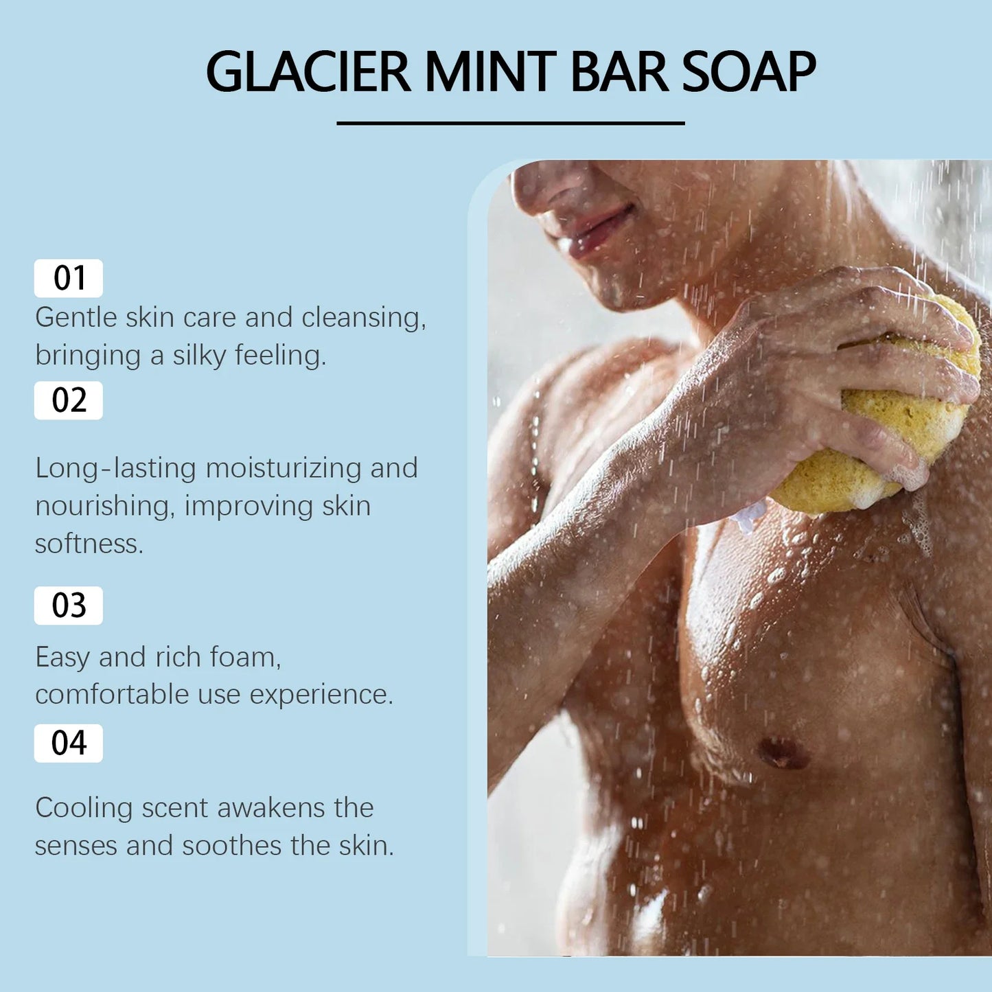 Glacier Cooling Mint Men's Bar Soap – Face & Body Cleanser
