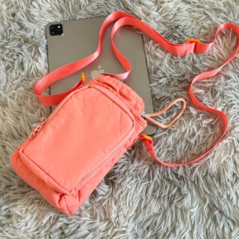 Single shoulder kettle bag, phone bag, waterproof yoga bag, sports outdoor portable bag, drawstring slanted back small bag Peaceful Pleasures Health and Wellness