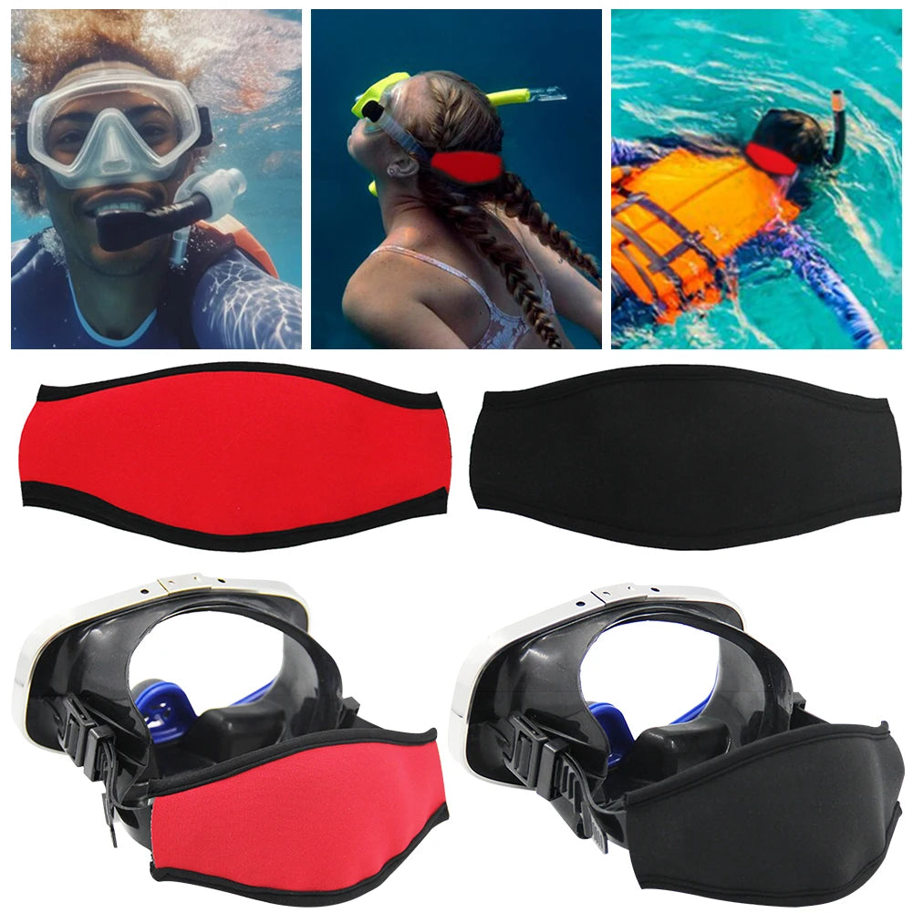 Scuba Mask Straps Comfortable Neoprene Mask Strap Cover Adjustable Goggle Strap Covers Hair Protector Wrap Swimming Water Sports Peaceful Pleasures Health and Wellness