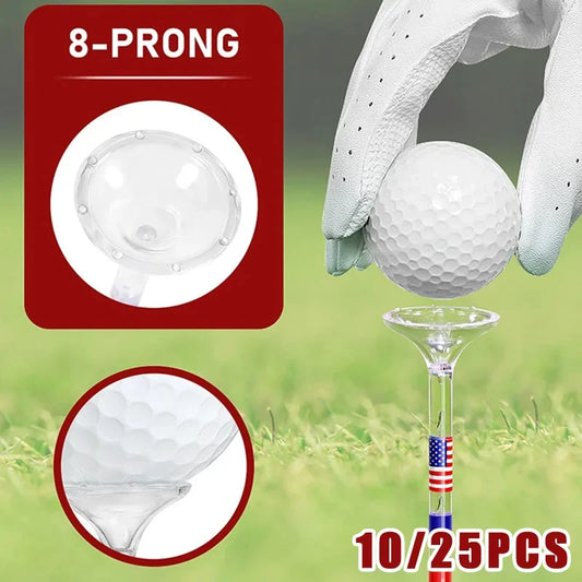 10pcs Golf Ball Holder Reduce Friction and Side Spin Transparent Plastic Golf Tees Reusable Anti-Slip Big Cup Golf Training Aids Peaceful Pleasures Health and Wellness