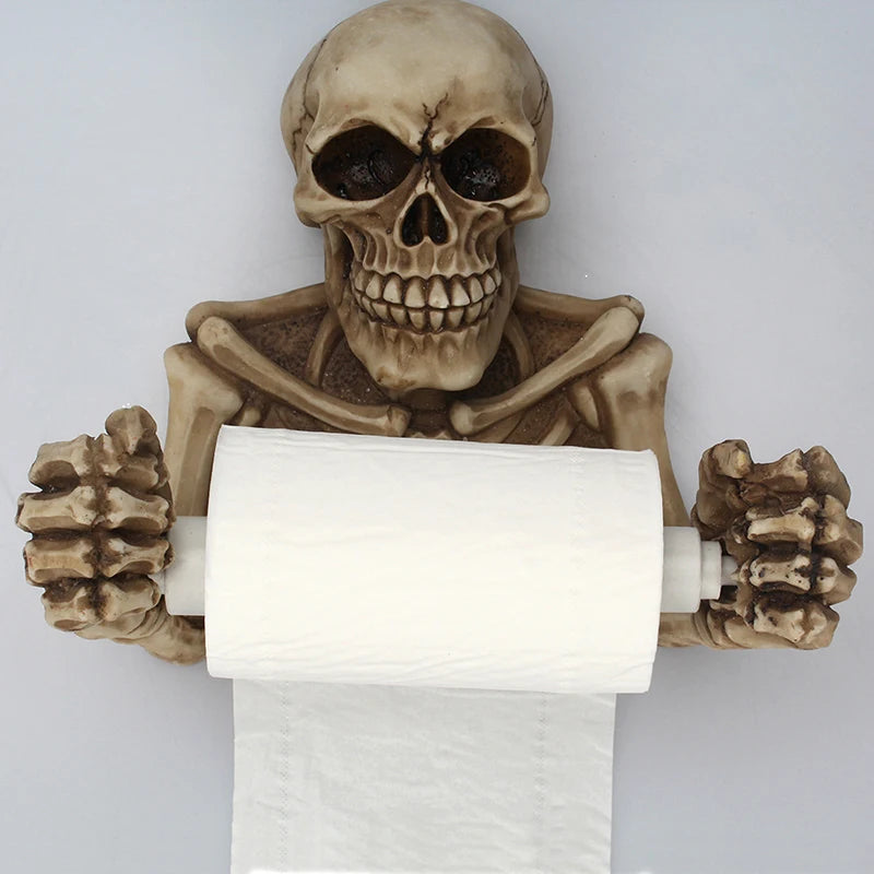 Skull Toilet Paper Holder Creative Wall Mounted Waterproof Rack Bathroom For Halloween Decoration Peaceful Pleasures Health and Wellness