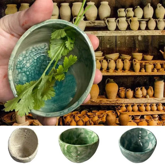 Ceramic Herb Stripper Bowl | Kale & Leafy Vegetable Leaf Remover Herb Stripping Tool Peaceful Pleasures Health and Wellness