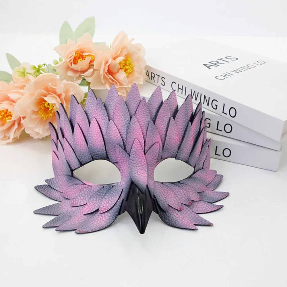 Elegant Feather Half Face Mask | Halloween & Masquerade