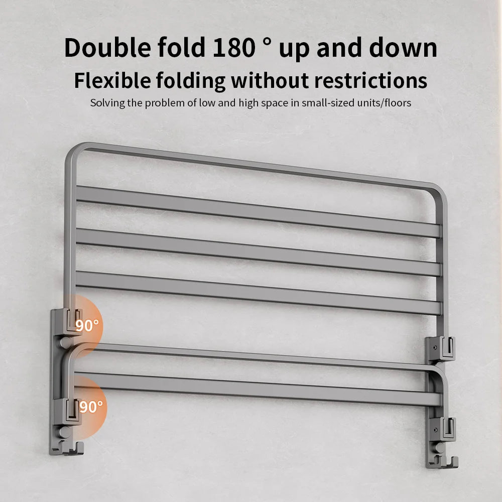 Wall Mounted Double Towel Rack – Thickened Space Aluminum