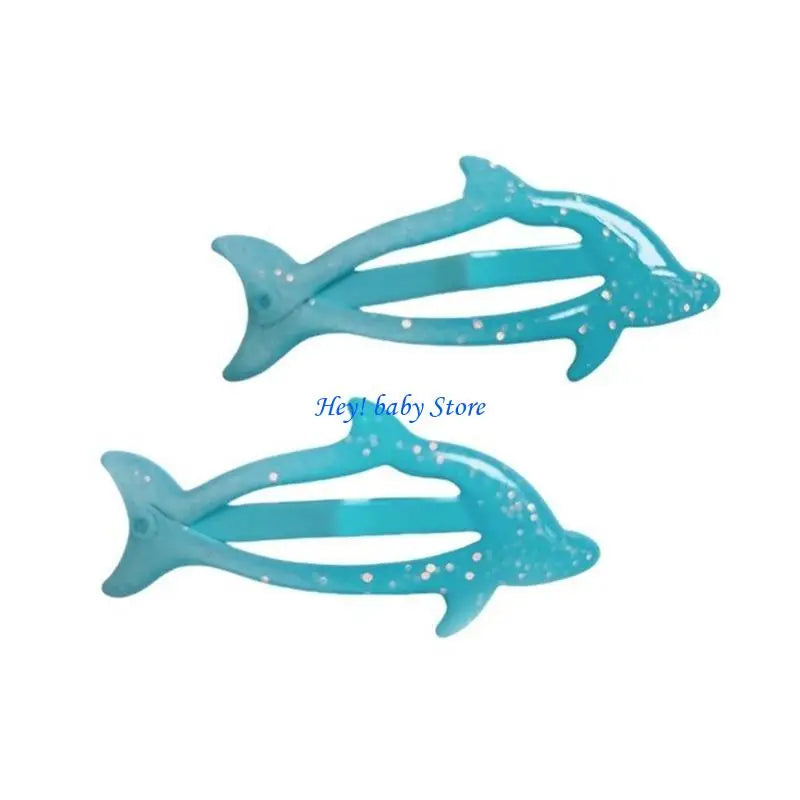 Glitter Dolphin Hair Clips for Girls – Cute Alloy Barrettes