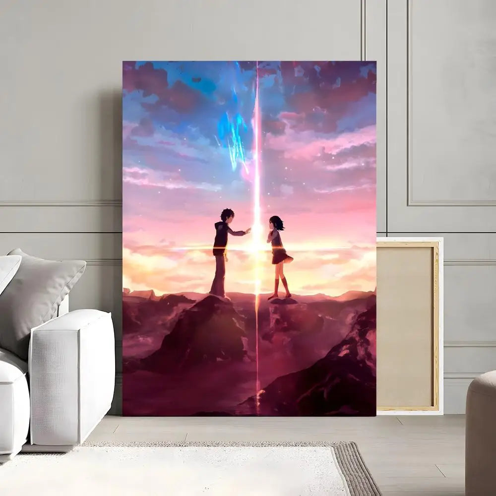 Your Name Anime Canvas Poster | Waterproof Wall Art Decor Anime Canvas Poster Peaceful Pleasures Health and Wellness z19 20x30cm Unframed
