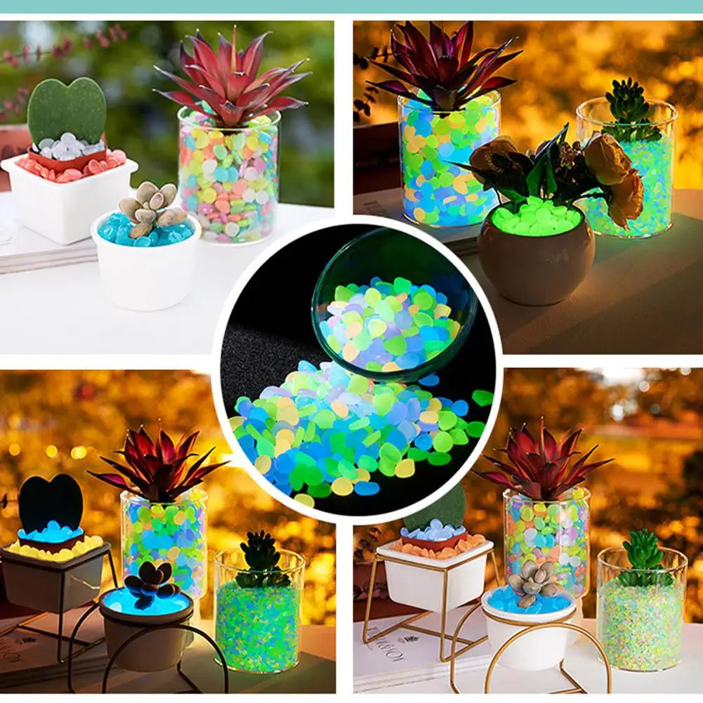 50Pcs Luminous Stones for Fish Tank and Lawn Decoration Peaceful Pleasures Health and Wellness