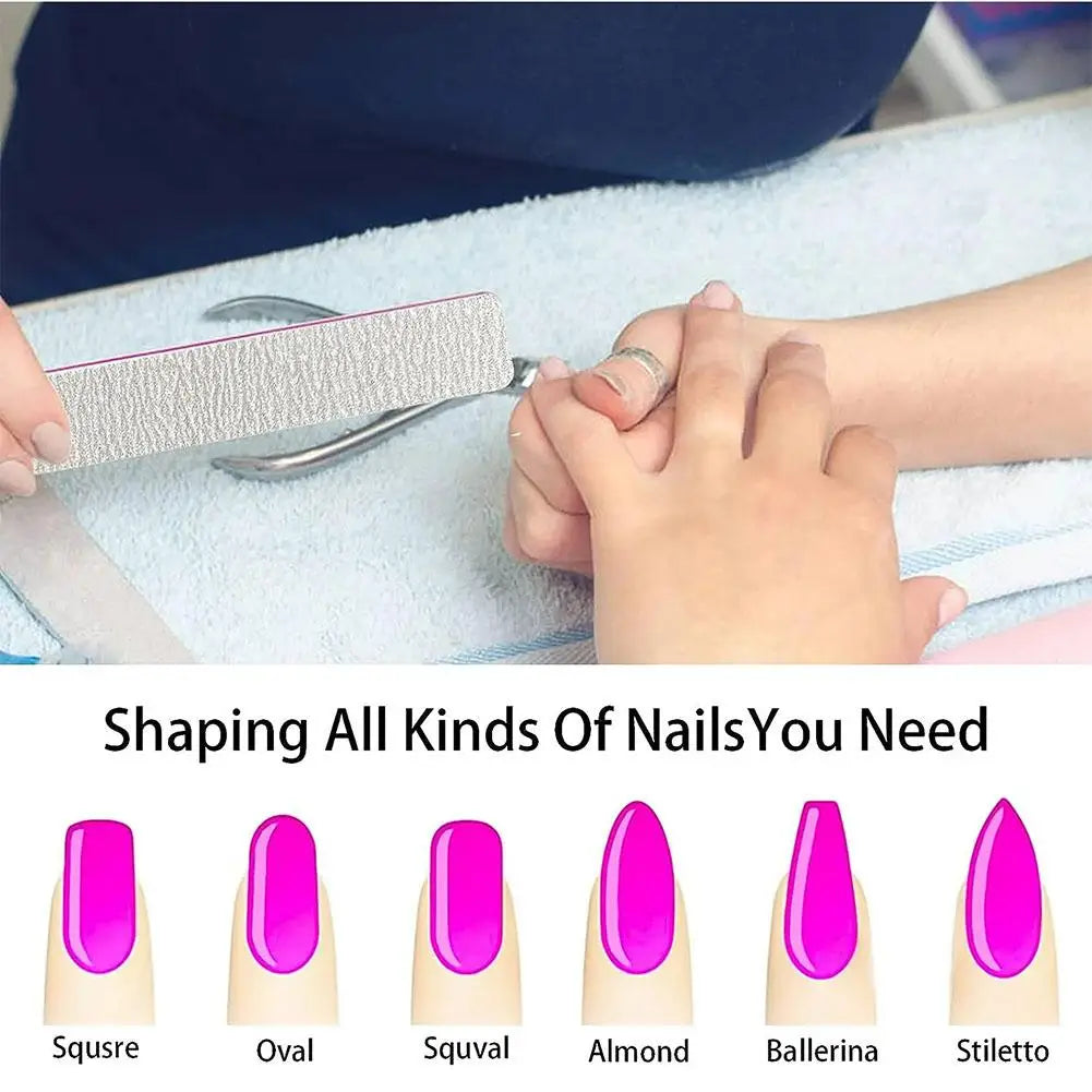 10PCS Nail Files 100/180, Professional Nail File and Buffers, Reusable Double-Sided Emery Board for Nail Manicure Kit for Women Peaceful Pleasures Health and Wellness