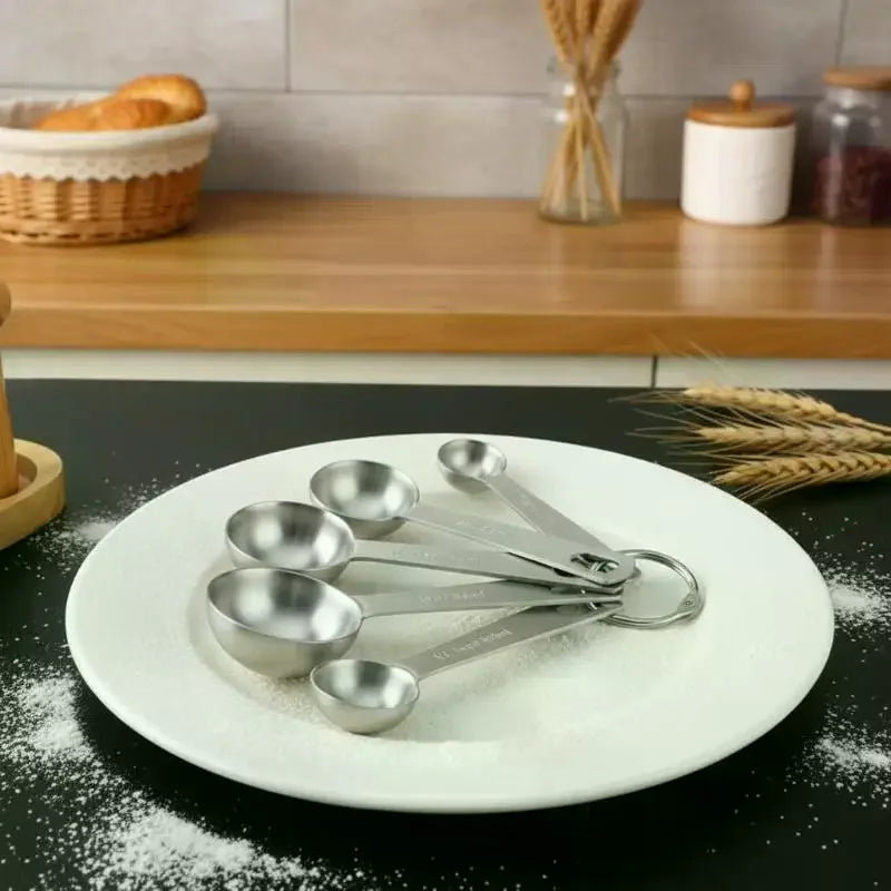 Stainless Steel Measuring Spoons Set 6 Pcs – Stackable Kitchen