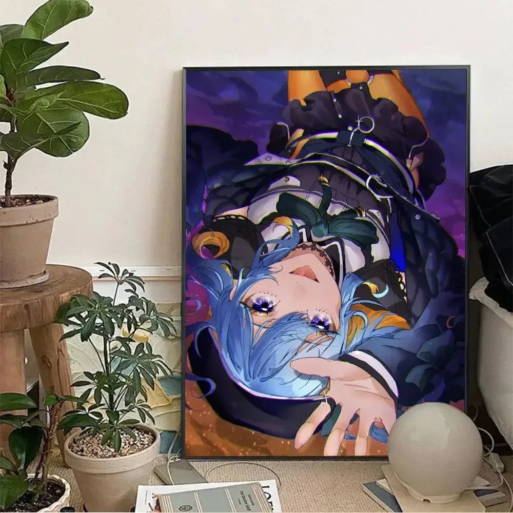 Hoshimachi Suisei Hololive Anime Canvas Wall Art Poster