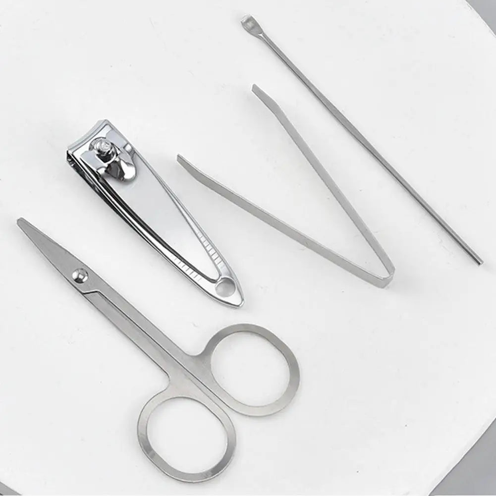 Home Nail Clipper Set of 4 Pieces Large Size Dead Skin Pliers Diagonal to Remove Dead Skin Small Eyebrow Clipper Leather Sleeve Peaceful Pleasures Health and Wellness