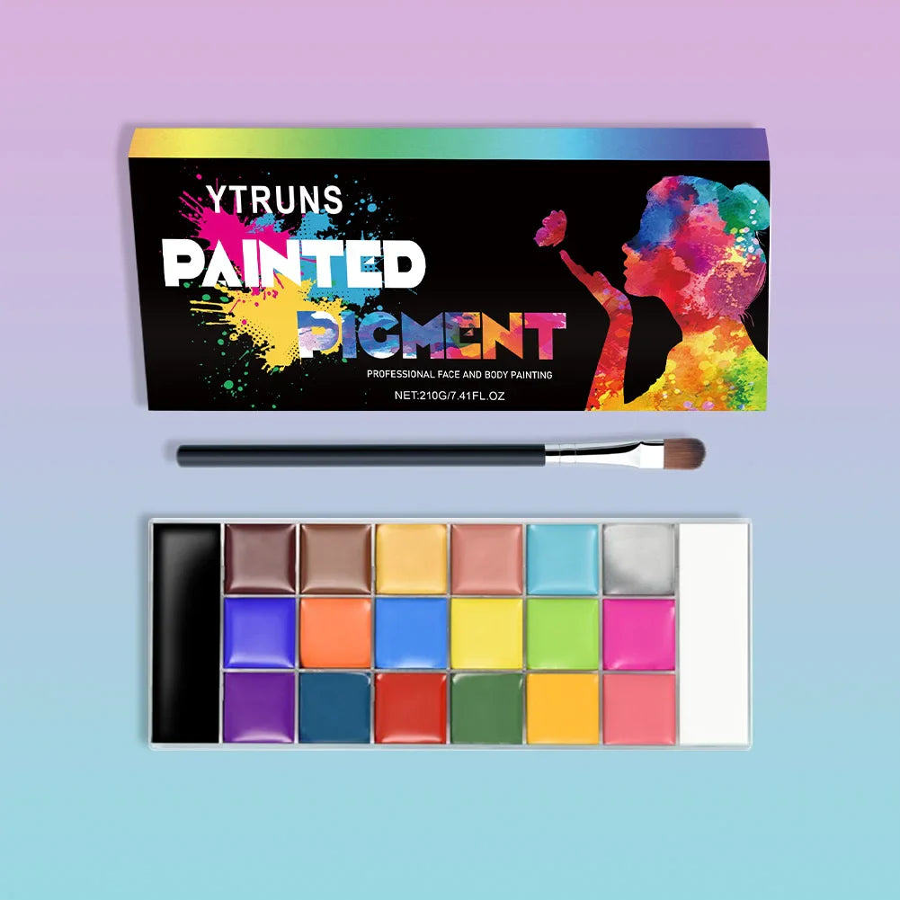 20-Color Body Paint Set – Waterproof & High-Pigment with Applicators
